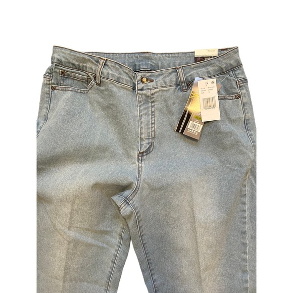 SLIM-SATION Women's Five Pocket Zip Front Flare Crop Jean - Size 14 w1637 - Picture 4 of 8